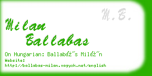 milan ballabas business card